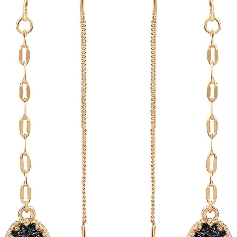 Humble Chic Simulated Druzy Threader Earrings For… - image 1